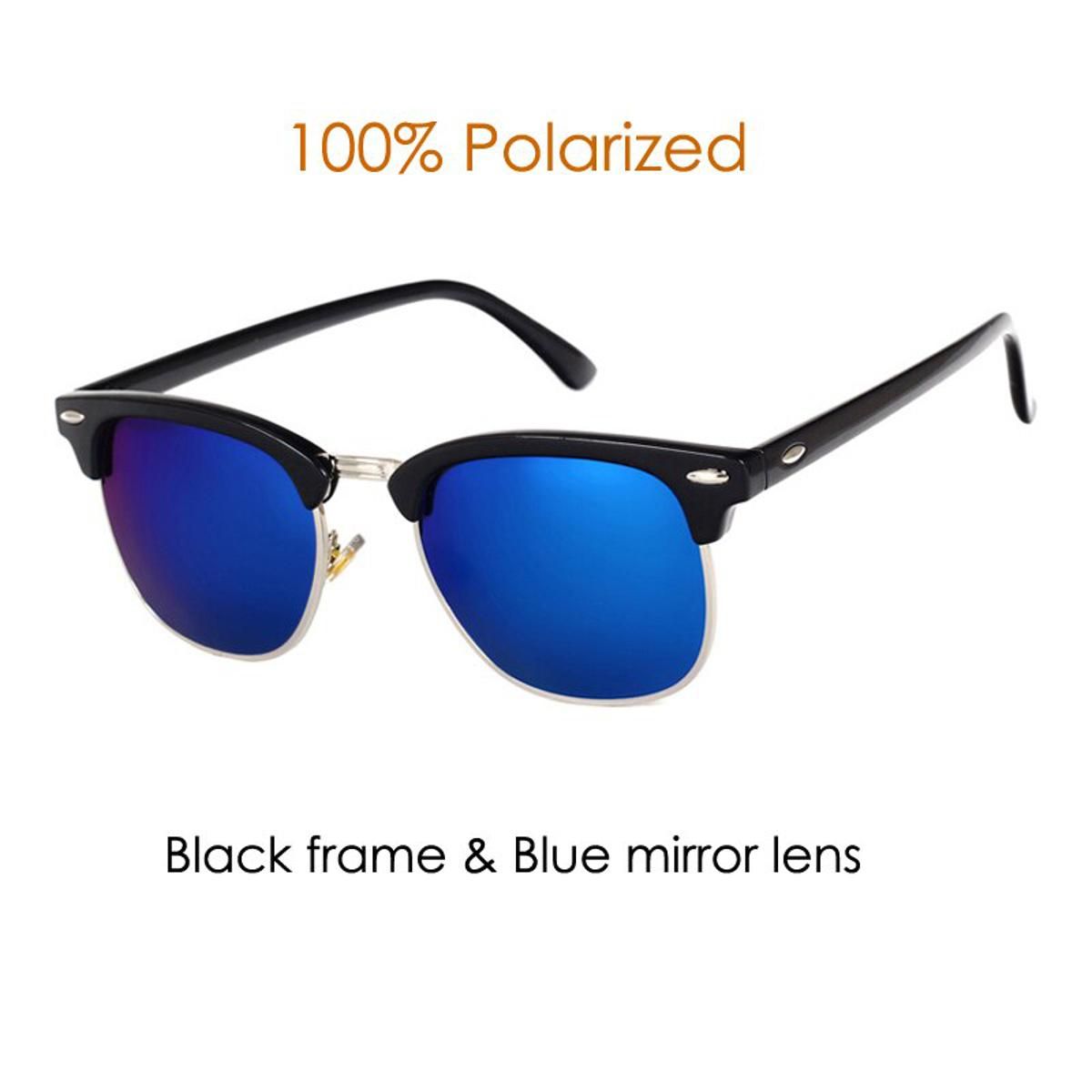 C22021 Hot Classic Brand Polarized Sunglasses Men Women Half Metal Mirror Unisex Sun Glasses Gafas De Sol UV400 Classic