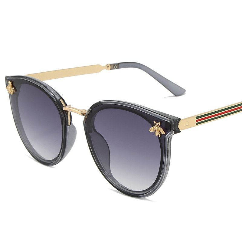 Gray2020 luxury Little bee Fashion for women Sunglasses Men Square Brand Design Sun Glasses Oculos Retro male iron UV400