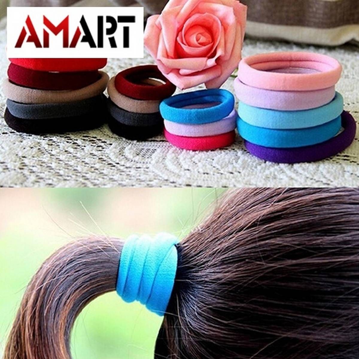 Ponytailholder Fashion Women 10Pcs Seamless Elastic Rope Hairband Hair Band Ponytail Holder Bracelets Scrunchie