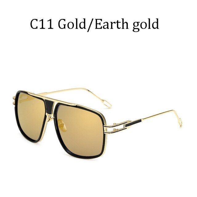 2780 C11New Fashion Big Square Metal Frame Male Sunglasses MenDriving Sun Glasses For Women Retro 12 Colors Eyeglasses