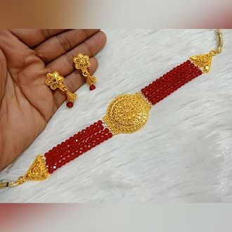 & Uncommon Cristal Choker Set For Women (Choker+Earring) - Earring