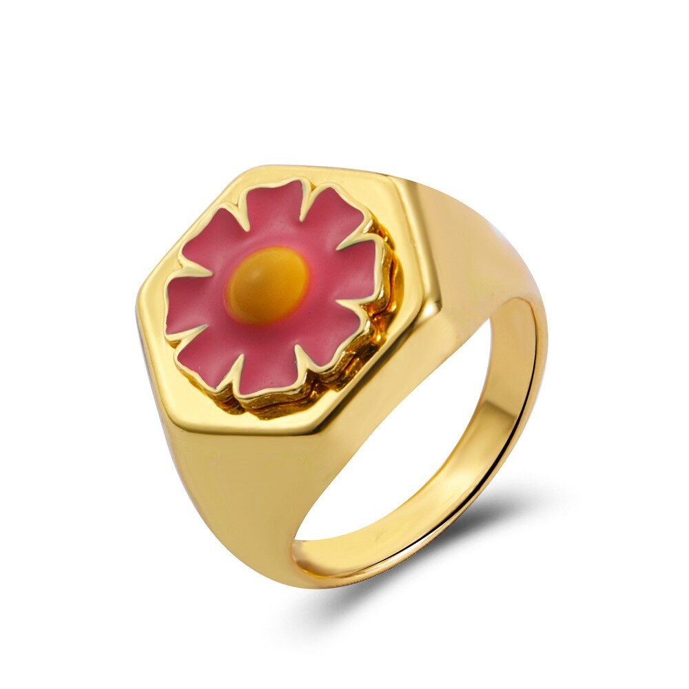 Goth Flame Opening Rings for Women Metal Charms Vintage Punk Friendship Rings Jewelry Aesthetics Gifts 90s Party New