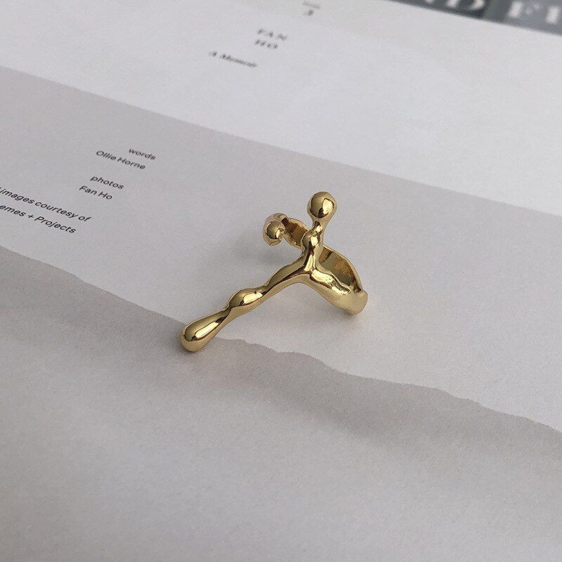 HANGZHI  Exaggerate a sense of nature Metal Irregular Twisted Ring Simple Multi Finger Rings for Women Girls Party Jewelry