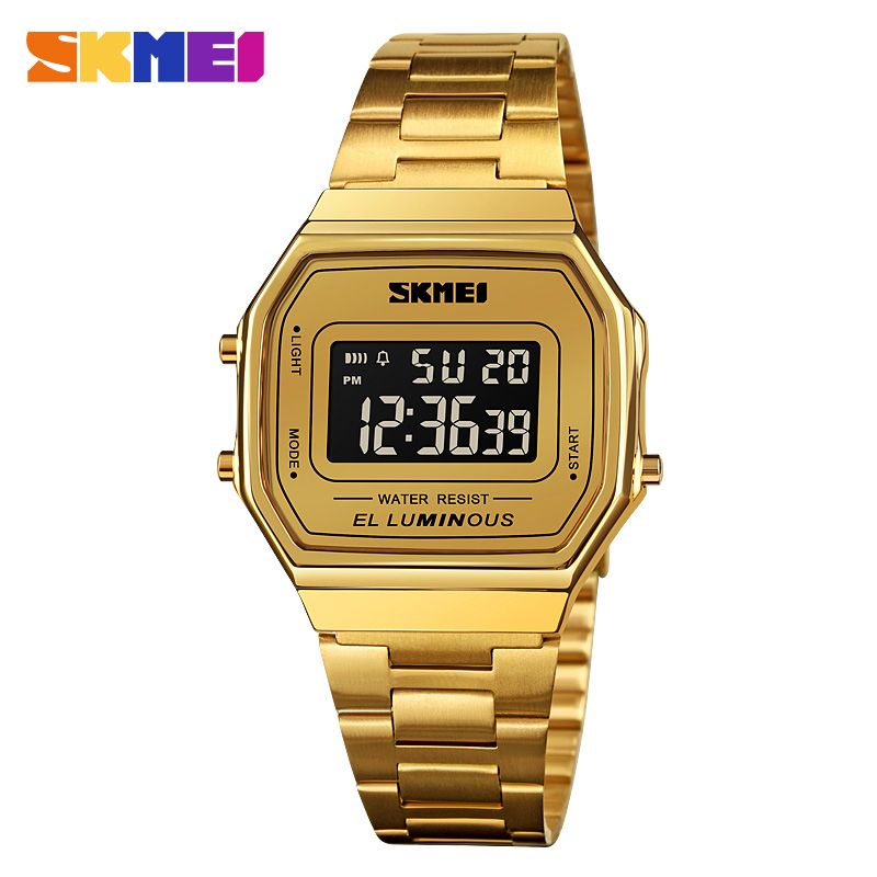 SKMEI New Women Fashion Watches Digital Waterproof Watch Stainless Steel Wristwatches For Women  1647
