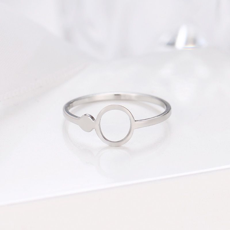 DOTIFI 316L Stainless Steel Ring Simple Design Hollow Round Gold And Silver Color Metal Fashion Jewelry Party Jewelry Gift R229