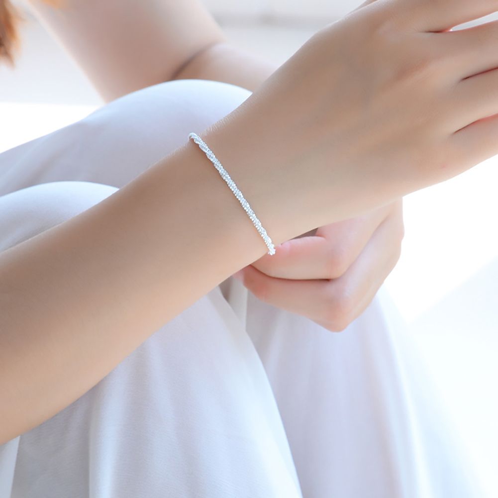 Vintage Popular Simple Silver Twist Rope Bracelet Anklet Jewelry Gift For Women Girls