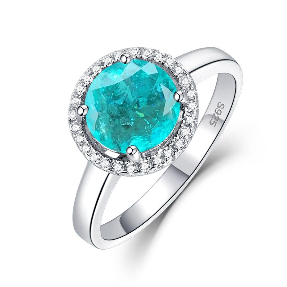 GZ Brazilian Paraiba Tourmaline Gemstone Ring for Women  925 Sterling Silver ring for engagement Party  arrival 2020