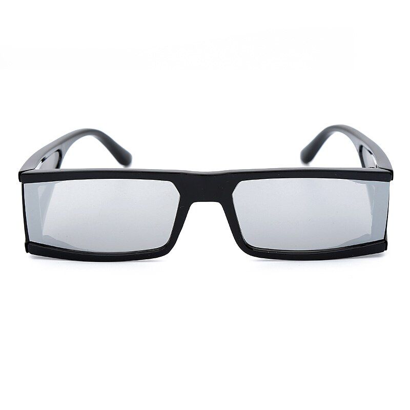 1JASPEER Fashion Rectangle Small Sunglasses Women 2019 Luxury Brand Mirror Black Clear Lens One Piece Punk Men Gafas Shades UV400