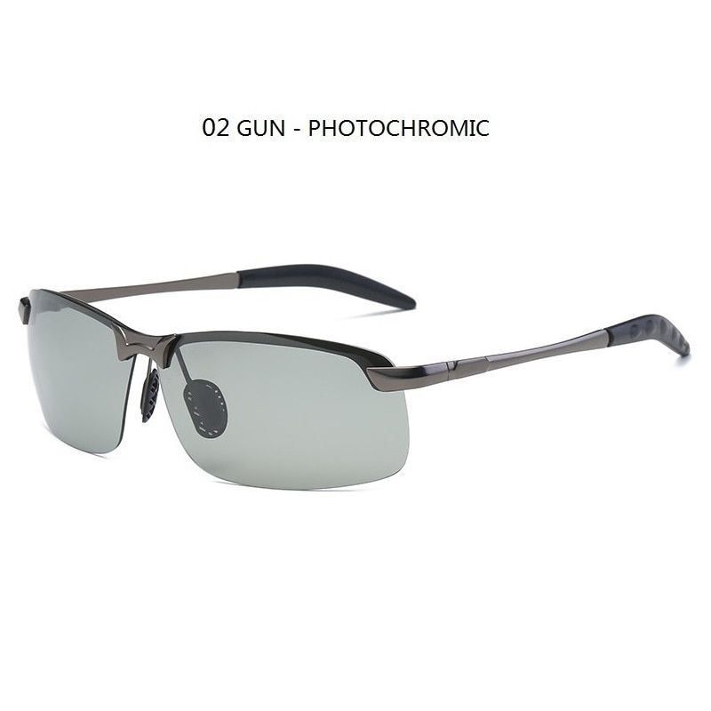 Men's Photochromic larized Sunglasses Men Driving Chameleon Glasses Male Change Color Sun Glasses Fishing Day Night Vision UV-02  - Chamleon