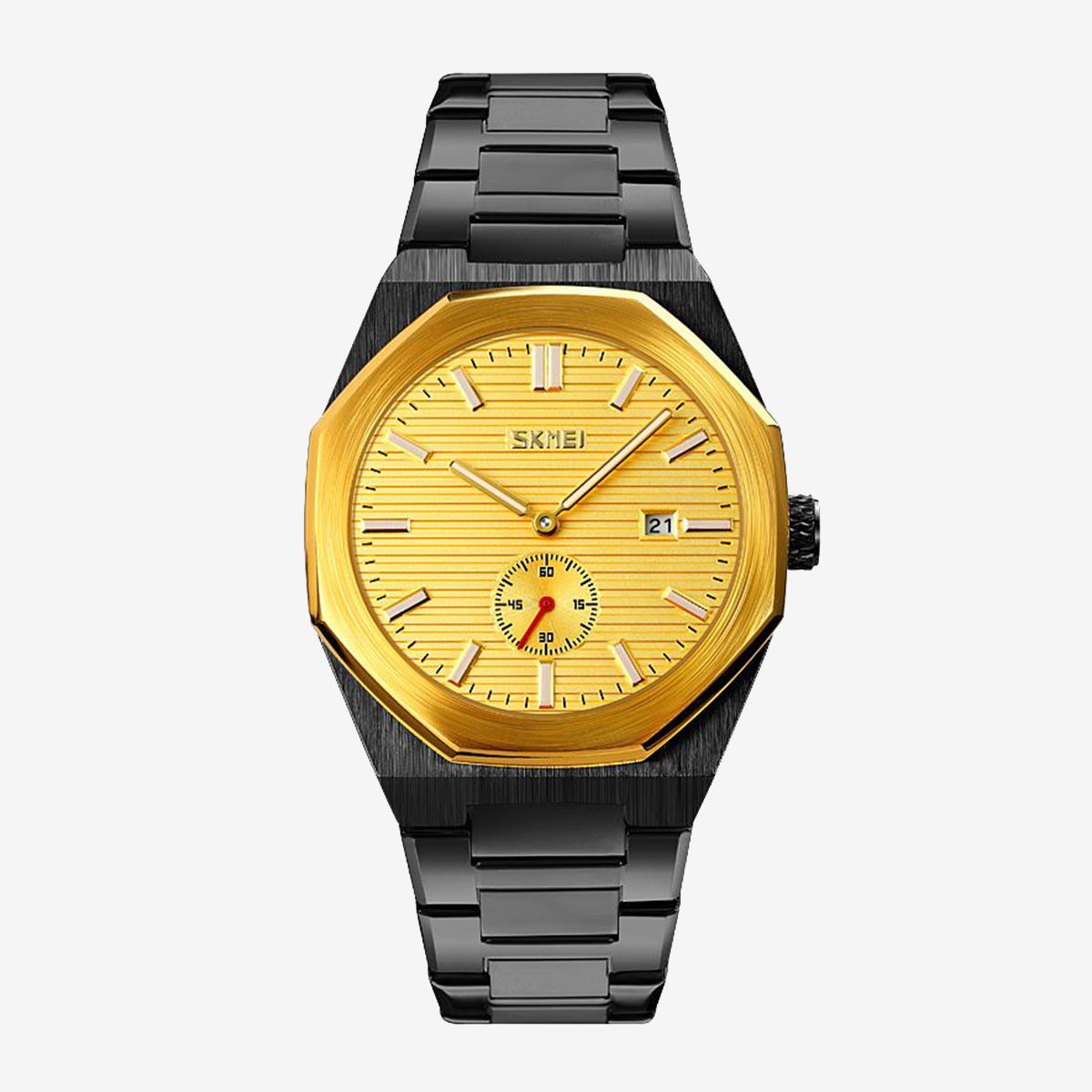 SKMEI  Men Fashion Watch Stainless Steel Quartz Watch With Stopwatch  Waterproof Business Watch For Men 9262