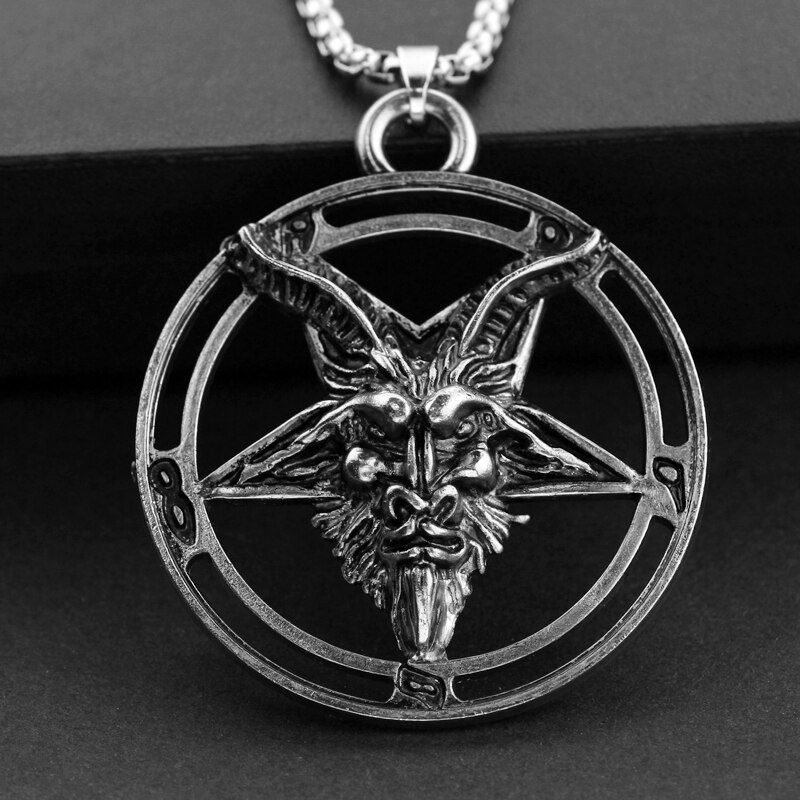 Vintage Goat Sheep Head Necklace Devil Pan God Silver Color Necklaces Sheep Punk Pendants For Women Men Fashion Collar Jewelry