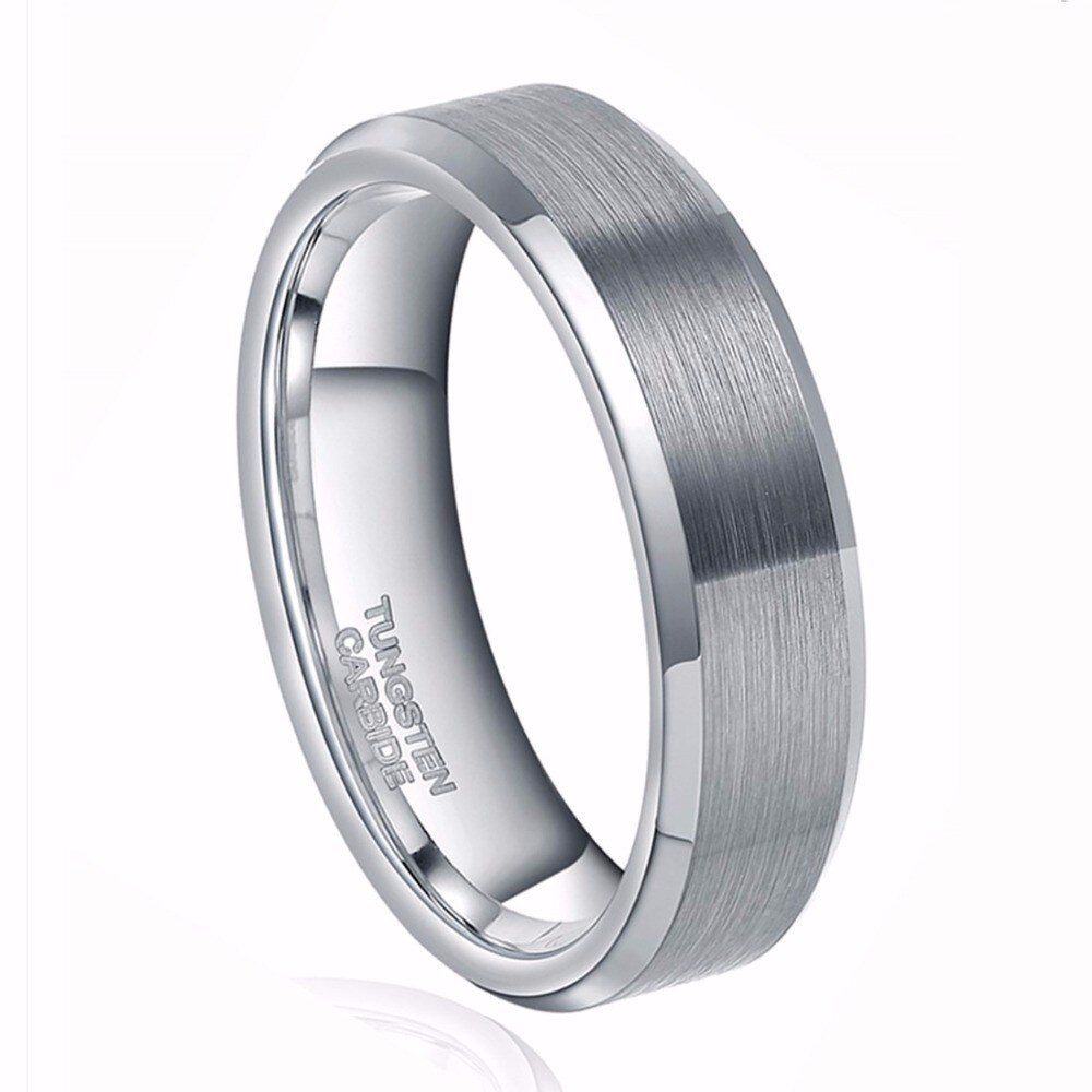 Tigrade 4/6/8mm Unisex Ring Silver Color Brushed Tungsten Carbide Rings For Women Couple Wedding Band Men Anels Dropshipping