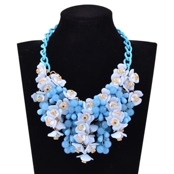 Bohemia Maxi flower choker necklace 2016 New sping fashion boho jewelry display Big statement necklace for women accessories