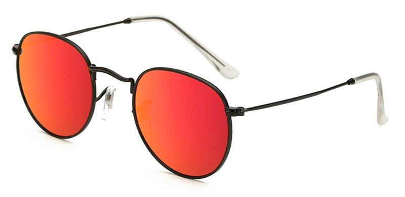 Red MirrorSHAUNA Classic Women Round Pink Reflective Sunglasses Retro Men Clear Red Glasses UV400