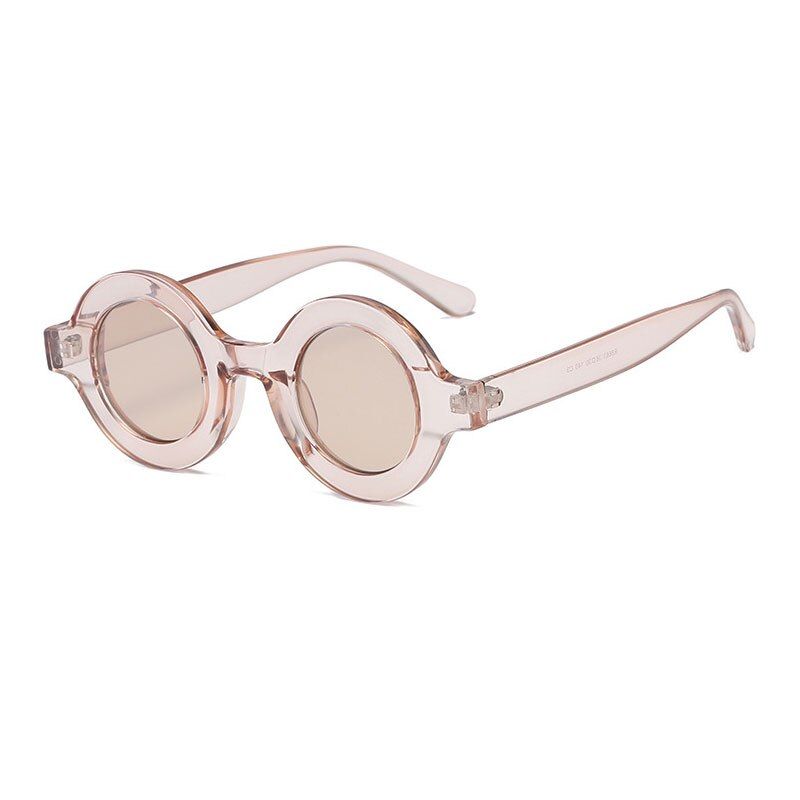 PinkHUHAITANG Luxury Cute Tiny Round Sunglasses Women Brand Designer English Letters Sunglass Men Trendy Funny Sun Glasses For Woman
