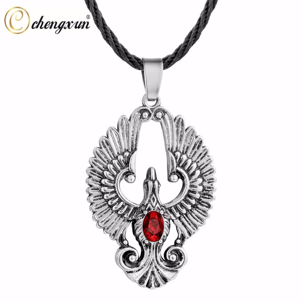 CHENGXUN Bijoux Talisman Pagan Wiccan Jewelry Eagle God Amulet Choker Vintage Necklace Men Pendant