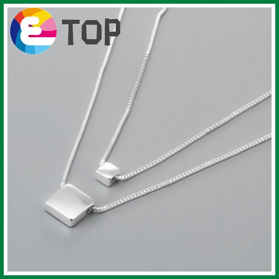 Multi-Layer Square Necklace European And American Temperament Punk Double-Layer Square Clavicle Necklace Jewelry Gift