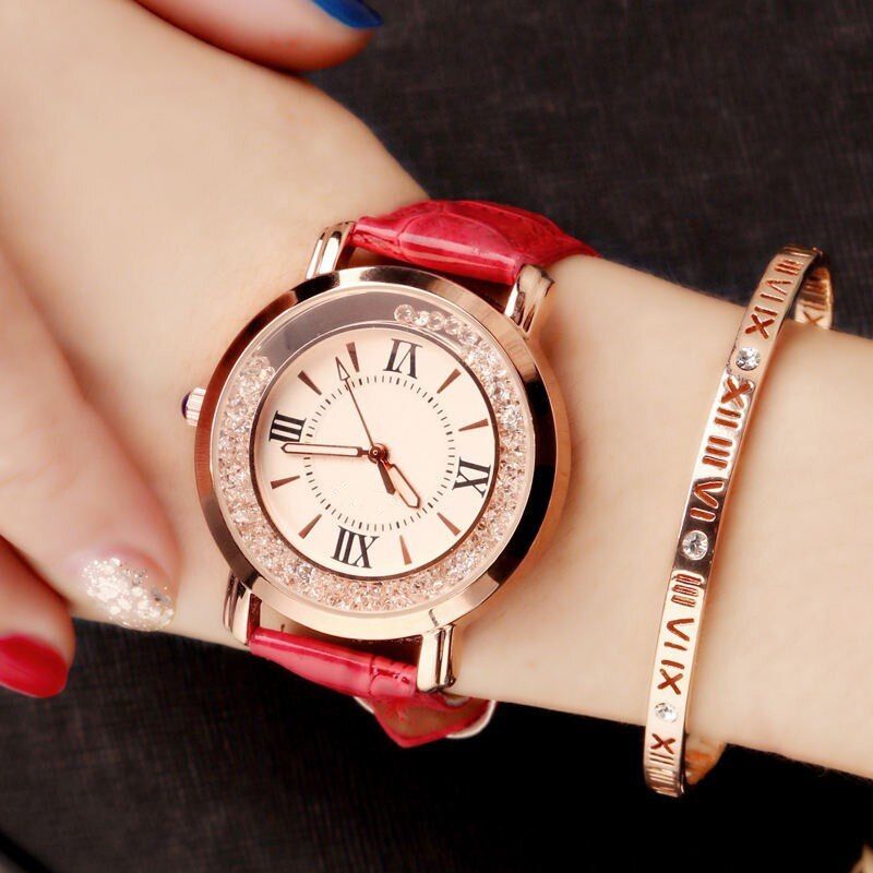 Leather Fashion Brand Bracelet Watches Chilren boy girl Casual Quartz Watch Crystal Wrist Watch Wristwatch Clock Hour 8O78