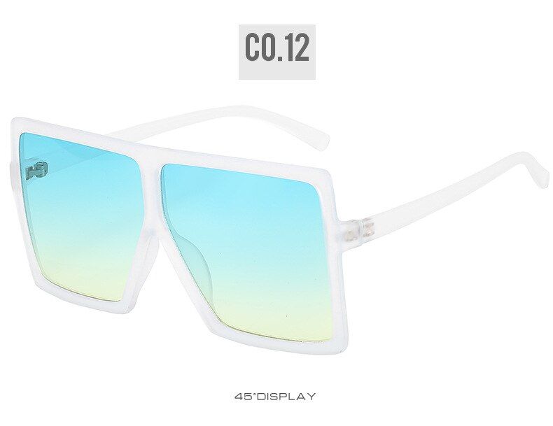 clear blue yellowSquare Sunglasses Women Oversized Vintage Shades Sunglasses Square 2020 For Women Female Lady Sunglass UV400