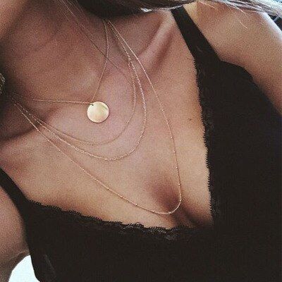 Fashion Jewelry Cute Metal Bead Simple Choker Necklace Statement Chain Boho Pendants Necklaces Bijoux Female Gift
