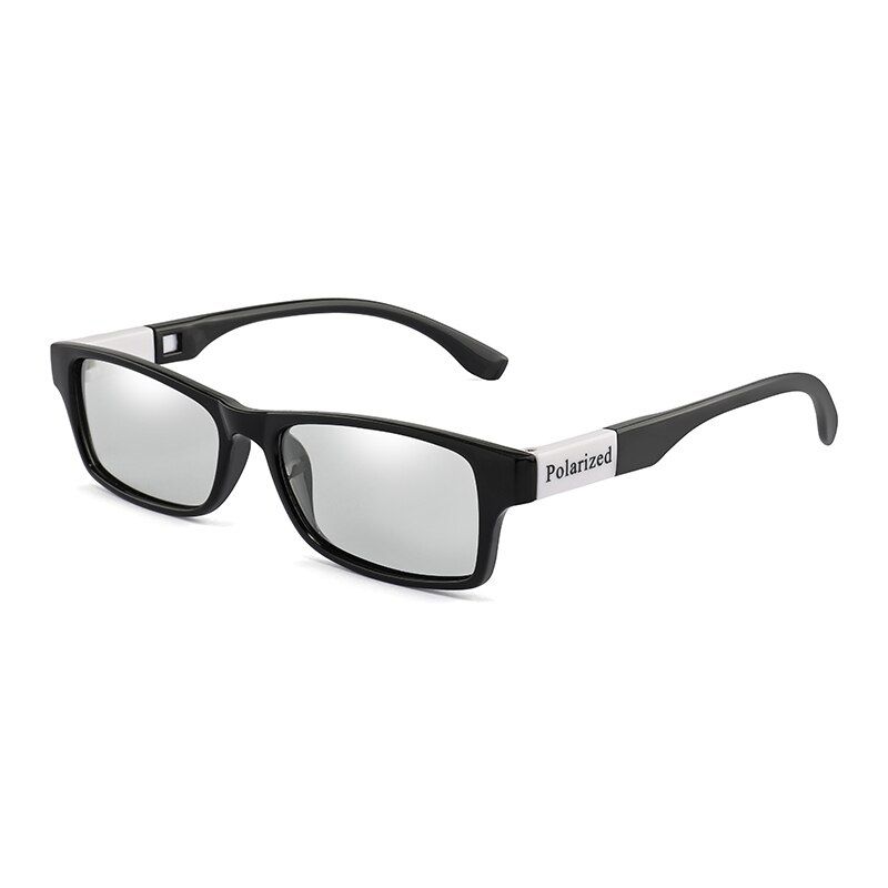 Black DiscolorationRectangle Photochromic Sunglasses Men Women Polarized Chameleon Discoloration Sun Glasses Male Change Color Anti-UV Eyeglasses