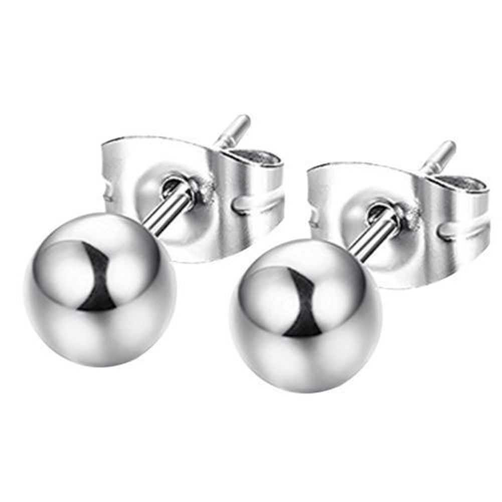Fashion Uni  Silver Plated Ball Ear Stud Earrings Piercing Party Jewelry Gift