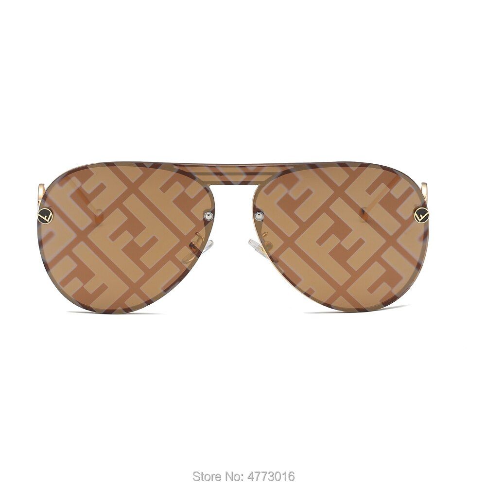 brown GraySpot supply Interlock lenses with F letter sunglasses Fresh Line fashion Sunglasses