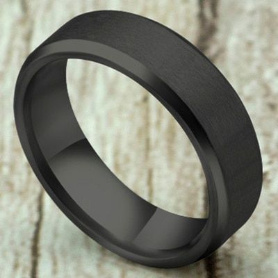 8mm Stainless Steel Ring Men  Fashion Jewelry Ring Men Titanium Black