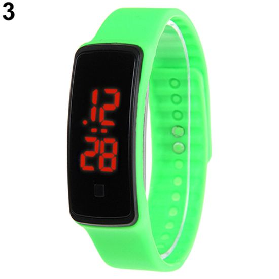 Men Women Silicone Band Digital LED Bracelet Wristwatch Sports Running Watches