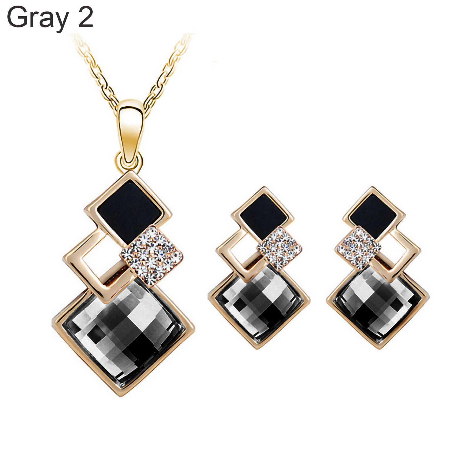 Wedding Earrings Necklace Set Piercing Faux Crystal Necklace Earrings Set