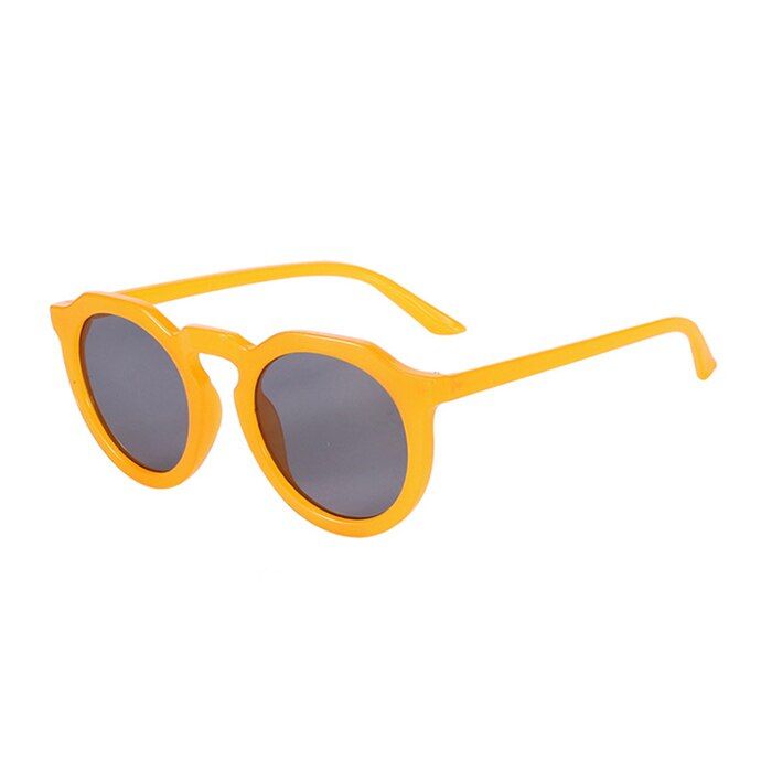 Jelly YellowSHAUNA Ins Popular Round Sunglasses Women Retro Jelly Orange Sun Glasses Men