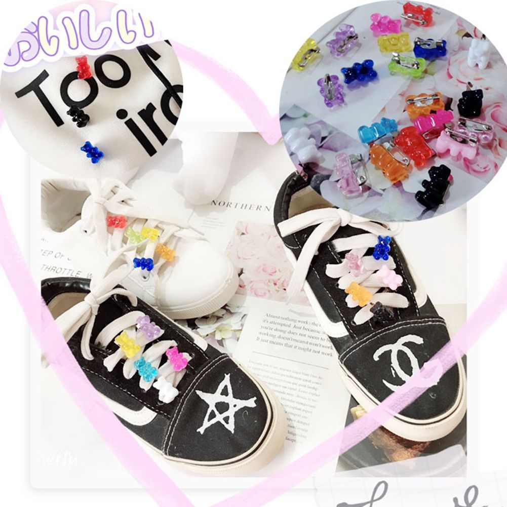 Cute Creative Candy Colored Fudge Bear Brooch Mini Badge Accessories Schoolbag Pendant Decoration