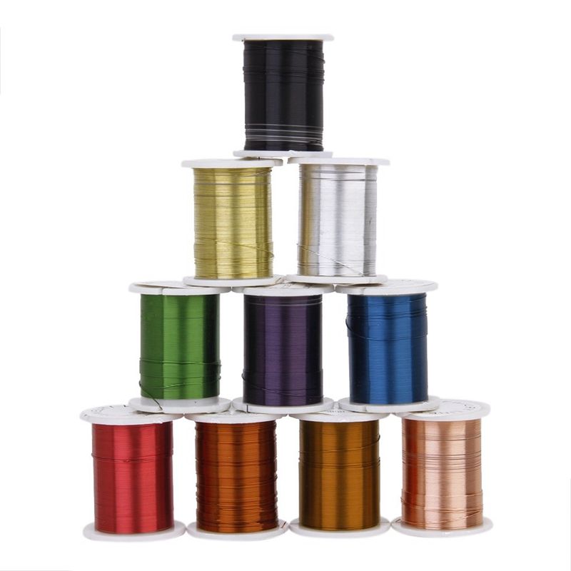 10 Rolls of Copper Wire Beading Thread Cord for DIY Jewellery Making Mixed Color---0.3mm