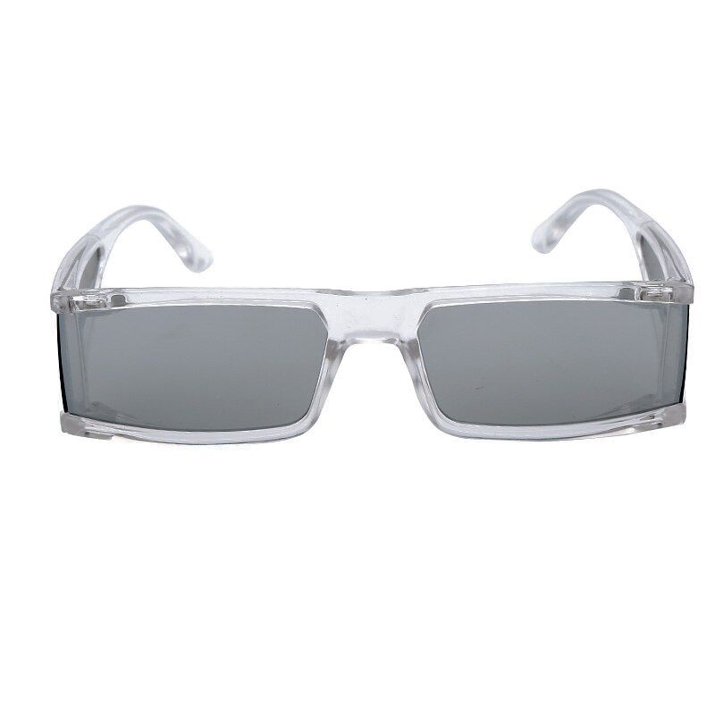 4JASPEER Fashion Rectangle Small Sunglasses Women Luxury Brand Mirror Black Clear Lens One Piece Punk Men Gafas Shades UV400