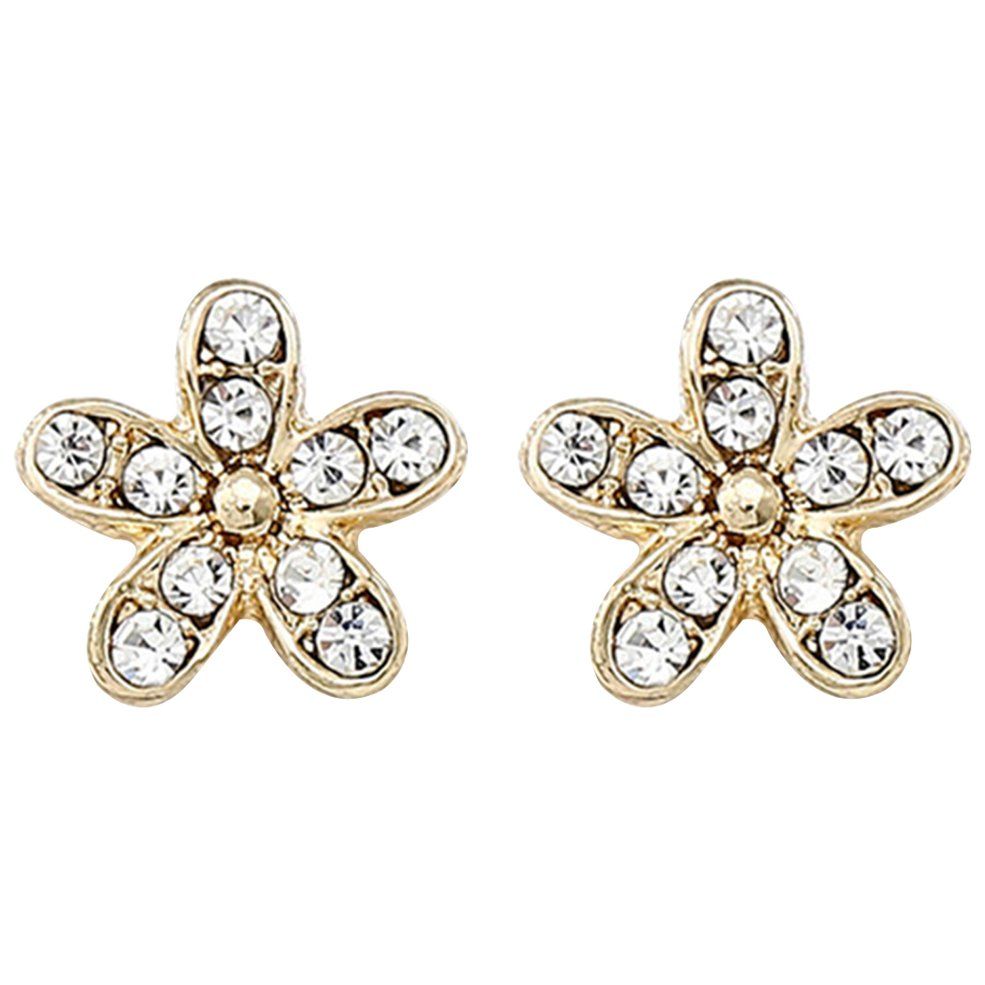 Flower Daily With Rhinestone Women Lady Ear Studs Earrings Fashion Jewelry