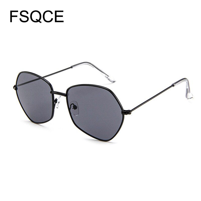 C6FullBlackRound Sunglasses Fashion Sunglasses Women Brand Designer Frame Polygon Clear Lens Sunglasses Vintage Sun Glasses Hexagon Metal