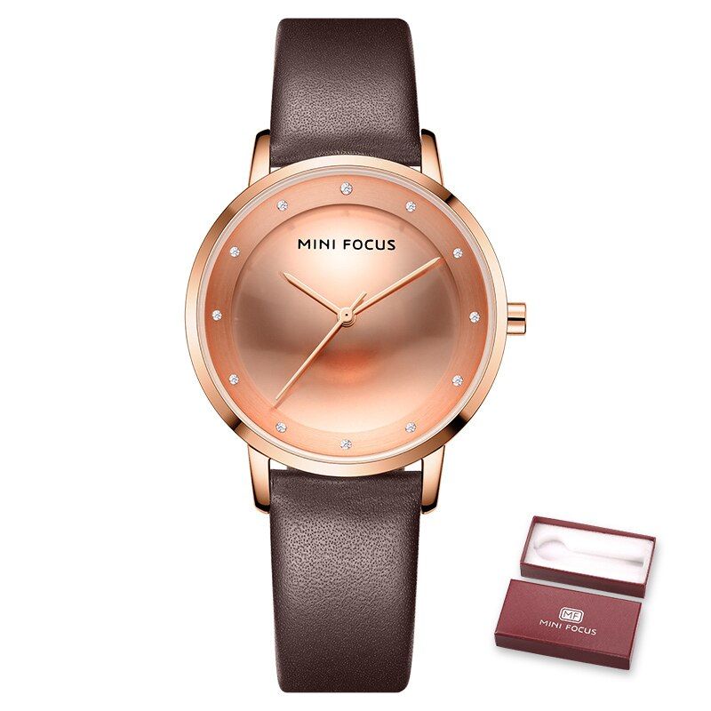 MINIFOCUS Ultra-thin Women Quartz Watch Luxury Female Clock Fashion Ladies Dress WaterproofLeatherWristwatchRelogio Feminino