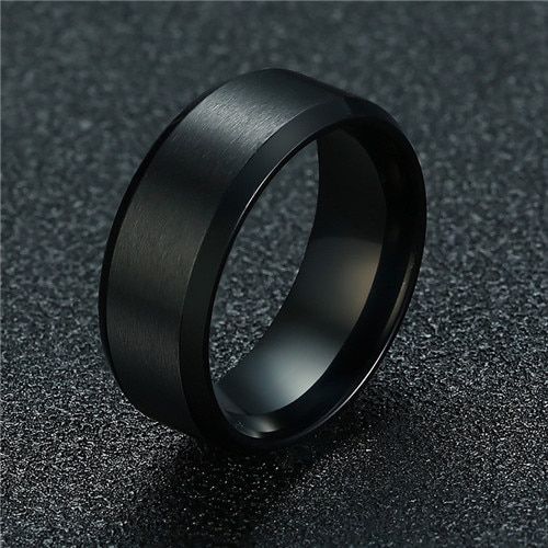 ZORCVENS 2020 New Fashion 8mm Silver Color Men Stainless Steel Wedding Couple Ring Never Fade