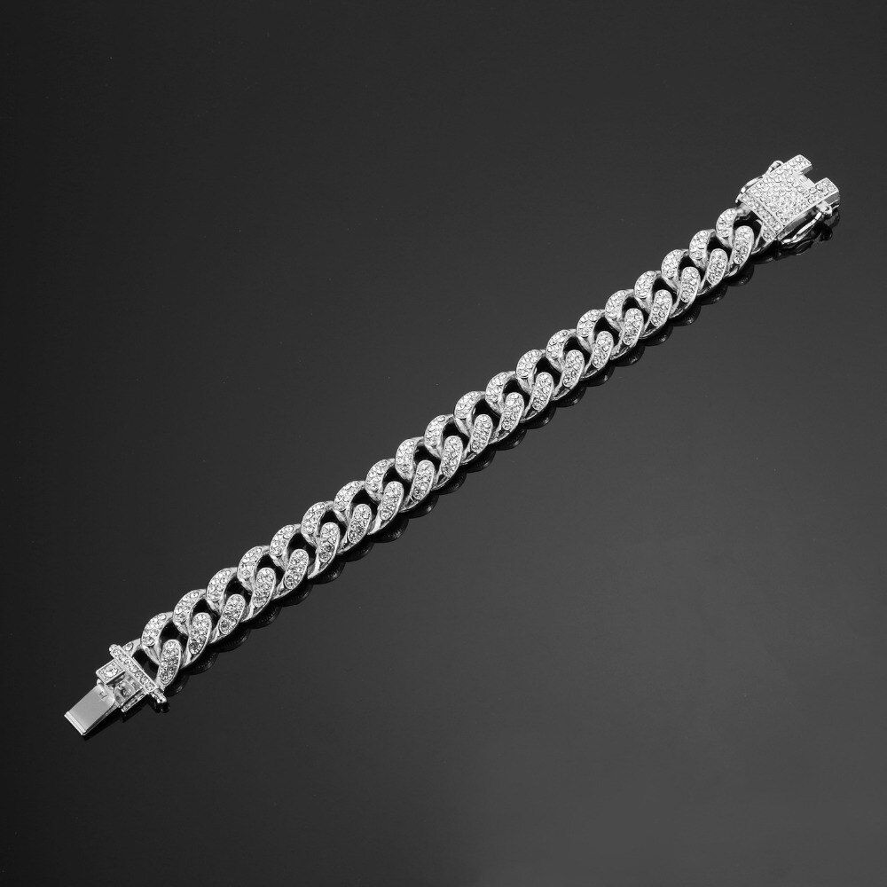 Men Hip Hop Iced Out Bling Full Pave Rhinstones Chain Necklace Fashion CZ Miami Cuban Chains Necklaces Hiphop for Unisex Jewelry