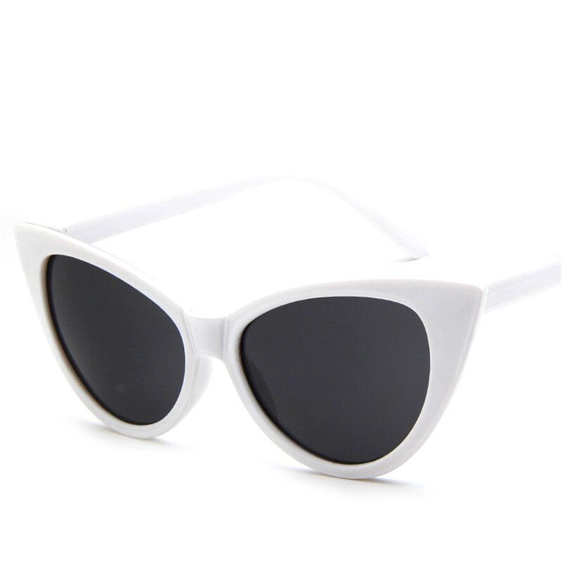 White Gray(L)Two Sizes Vintage Cat Eye Sunglasses Women Luxury Cateye Eyewear Trend Outdoor Shopping Glasses Oculos De Sol Gafas UV400