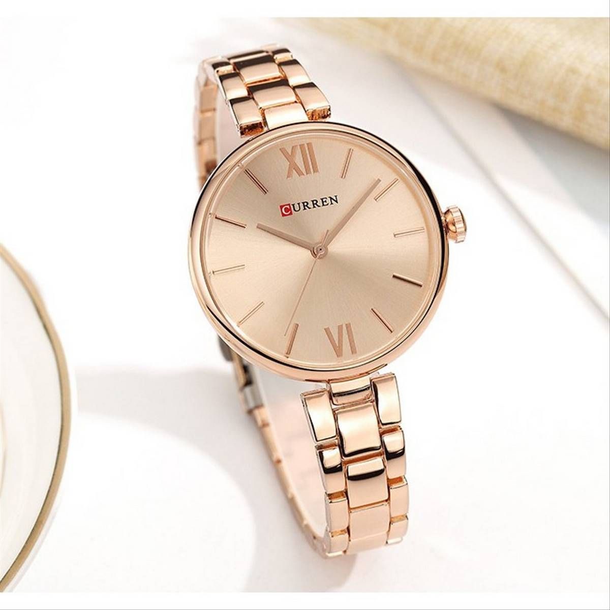CURREN 9017 RoseGold Stainless Steel Analog Watch For Women - RoseGold