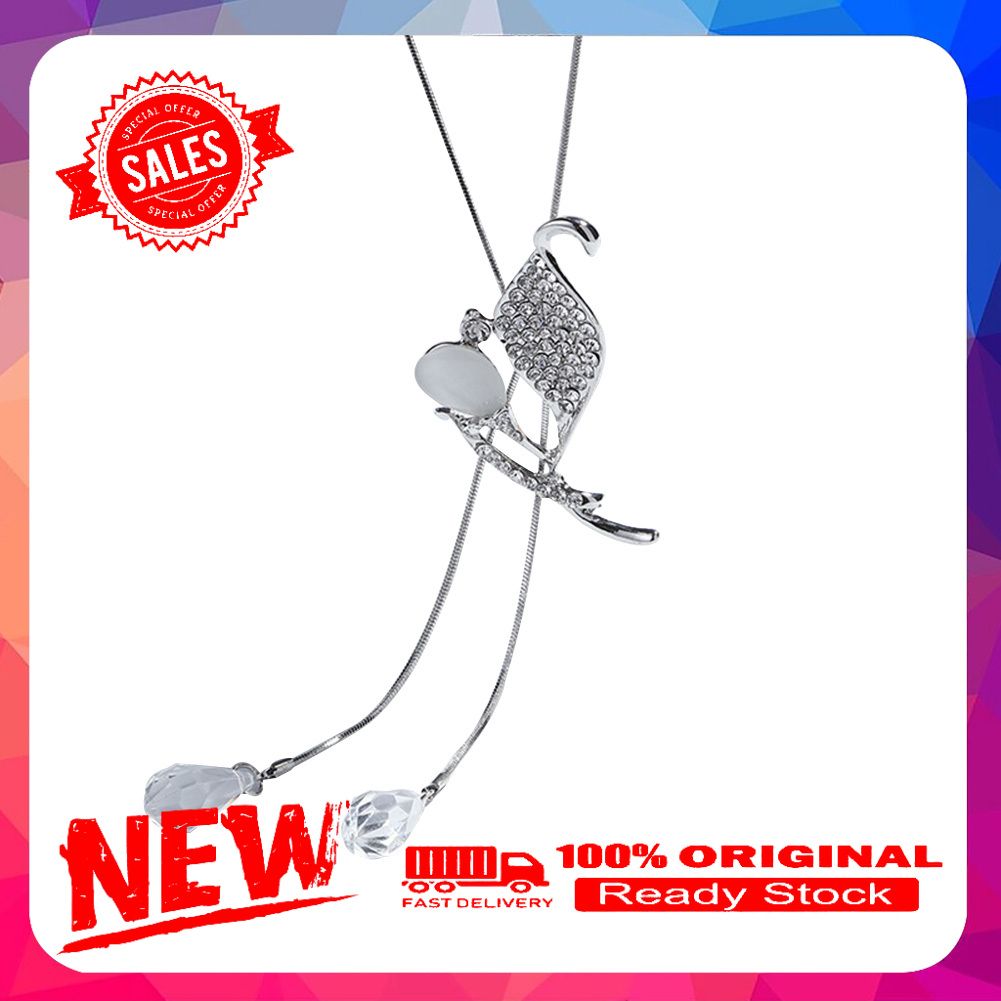 Women Fashion Opal Rhinestone Pendant Necklace Jewelry Cocktail Party Gift