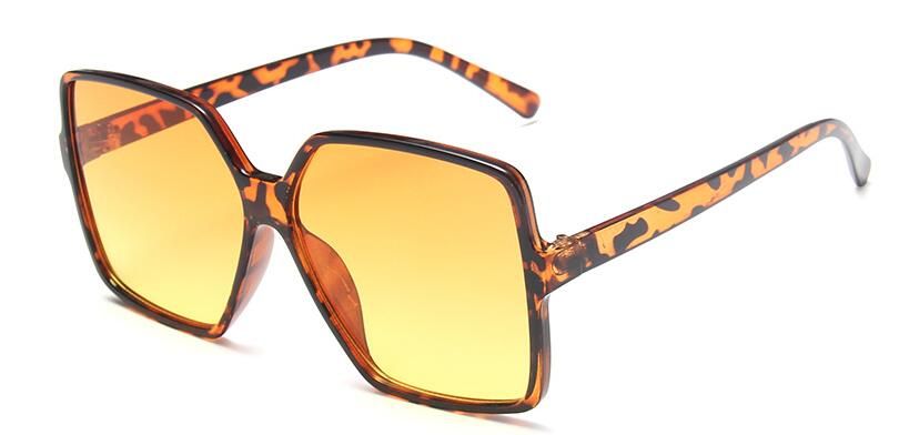 C15 leopard orangeTrends Square Gradient Black Sunglasses Women Men Ladies Eyeglasses 16 Color available Fashion Sunglasses Luxury Brand Oculos
