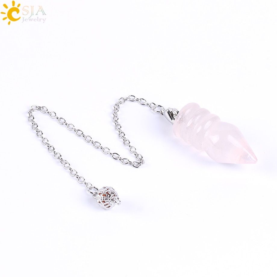 CSJA Natural Fortune-telling Pendulum for Dowsing Lapis Lazuli Pendant Pendulum Chakra Healing Crystal Pendule Radiesthesia E642