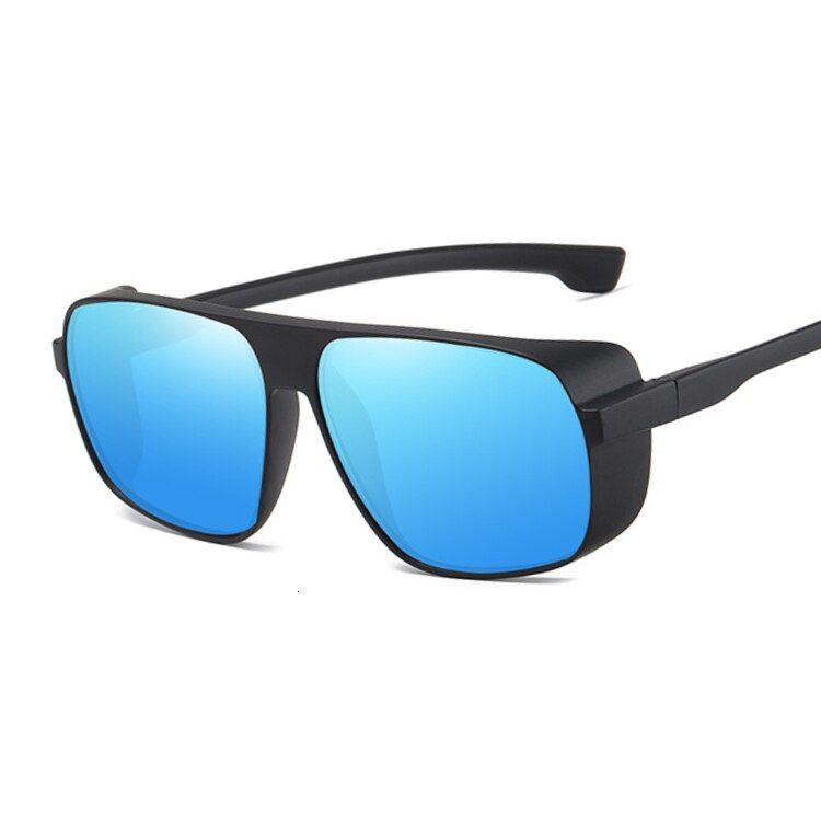 Black Blue2021 Retro Steampunk Sunglasses Men Women Round Designer Metal Steam Punk Shields UV400 Sun Glasses Male Female