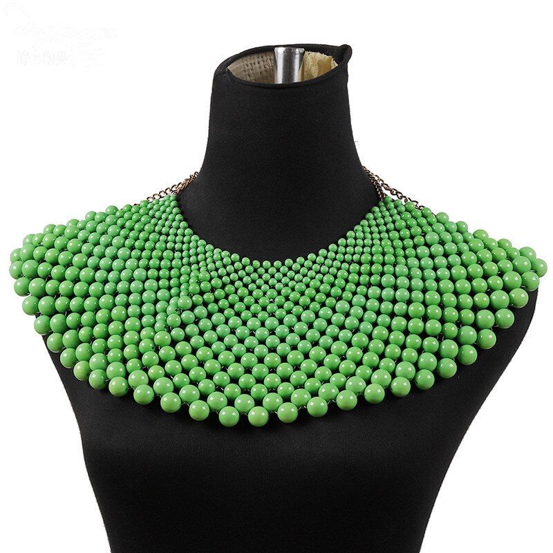 Best lady European Big Drop Necklace Fashion Crystal Simulated Pearl Statement Necklace Women Multi Long Chain Jewelry 9406
