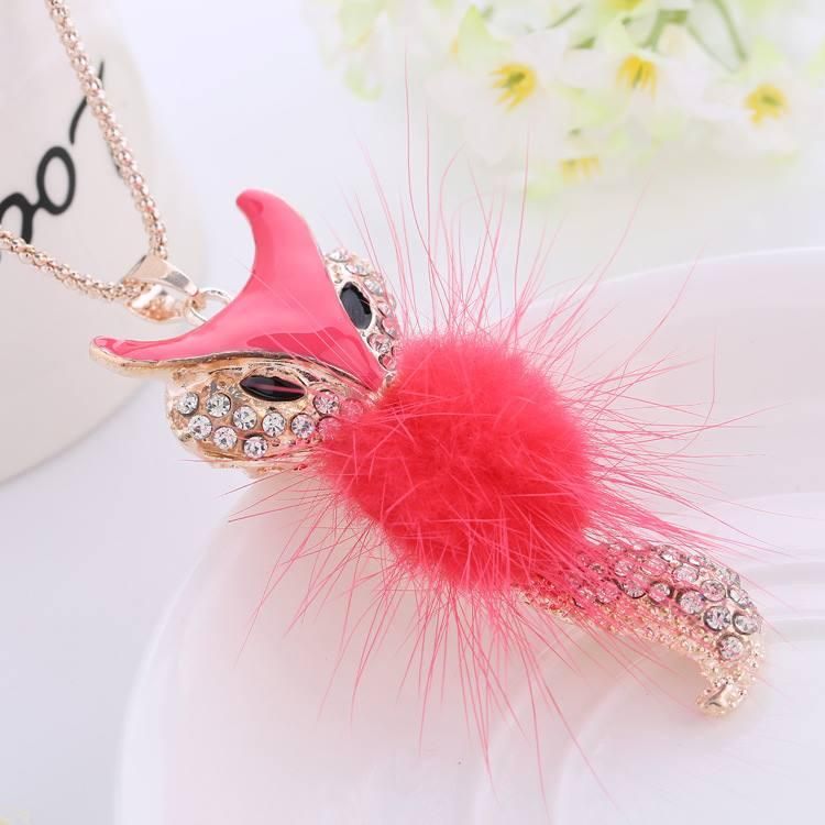 Fox Women Necklace Long Sweater Chain Zinc Alloy