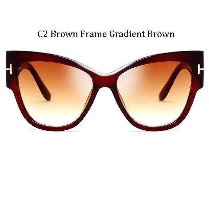 C2 Brown FrameALOZ MICC Luxury Brand Designer Women Sunglasses Oversize Acetate Cat Eye Sun Glasses Shades Oculos De Sol Feminino Q106
