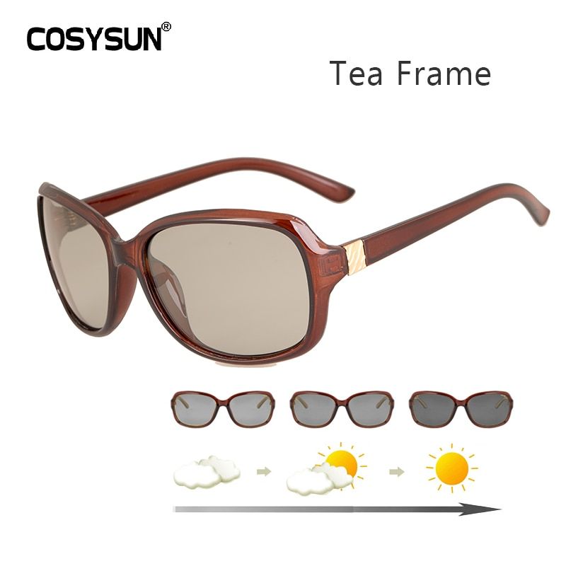 2021 Luxury lady Photochromic Sunglasses Women Big Frame Polarized women Glasses female shades ori_ginal oculos with cover