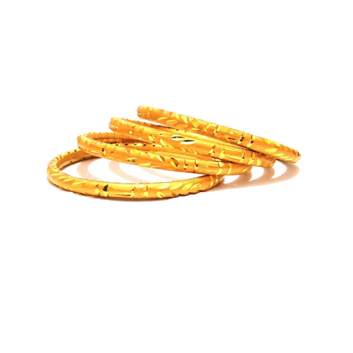 Gold Plated Metal Bangle Set for Women ( 4 Pecs Set )